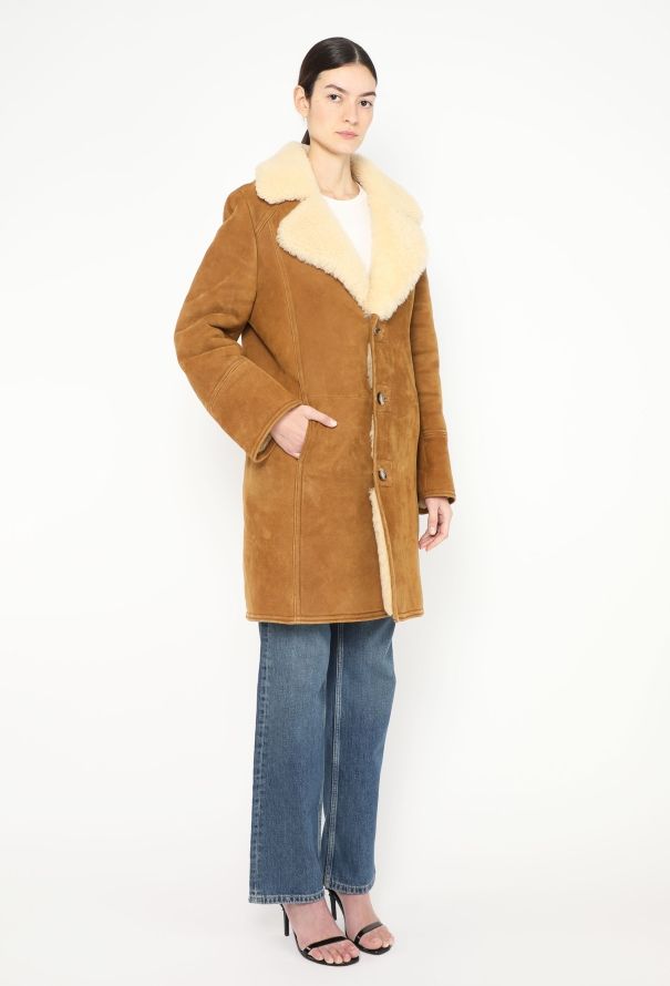 Céline 2019 Suede Shearling Lined Coat - 3