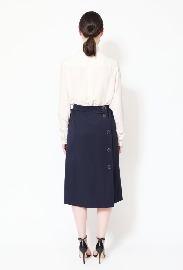 Saint Laurent 70s High-Waisted Twill Wrap Skirt - 3