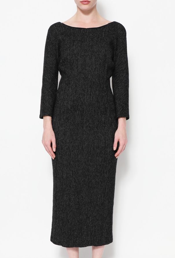 Dolce & Gabbana F/W 1998 Herringbone Open-Back Dress - 3