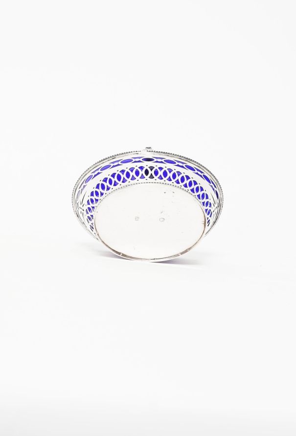 Vintage Objects & Decor 30s Silver Cobalt Mini Basket - 5