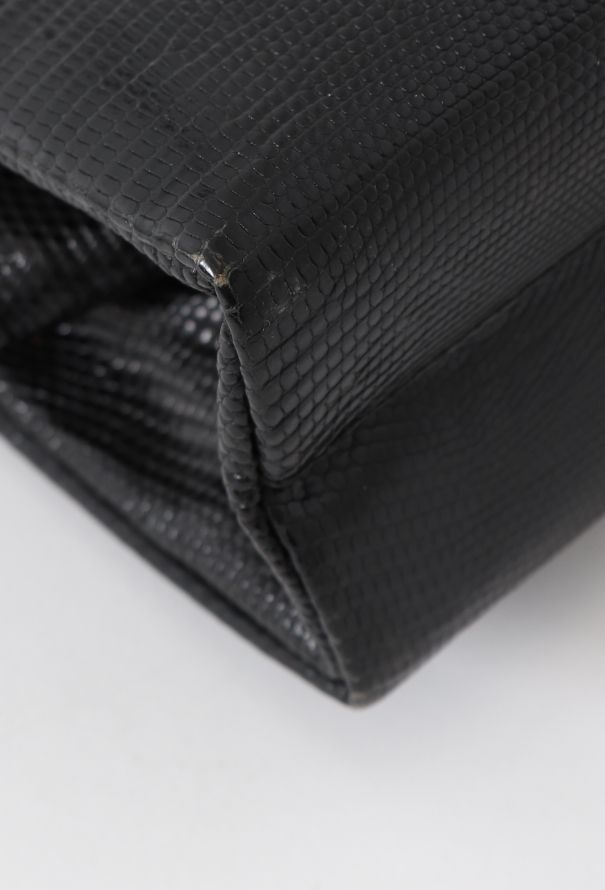 '60s Black Lizard Top Handle Bag - 8