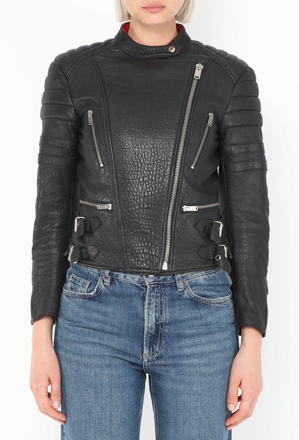 Céline Distressed Lambskin Biker Jacket - 1