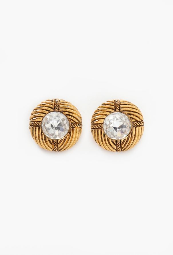 Chanel '70s Strass Clip Earrings - 1