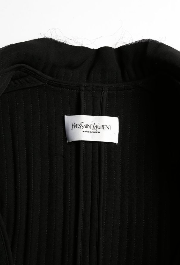 Saint Laurent Tom Ford Frayed Trim Silk Jacket - 5