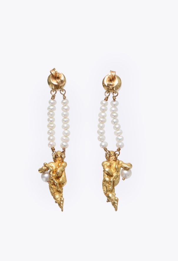 Modern Fine Jewelry Germano Gioielleria 18k Yellow Gold & Pearl Earrings - 7