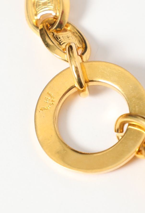 Céline 1991 Embossed Triomphe Chainlink Belt - 4