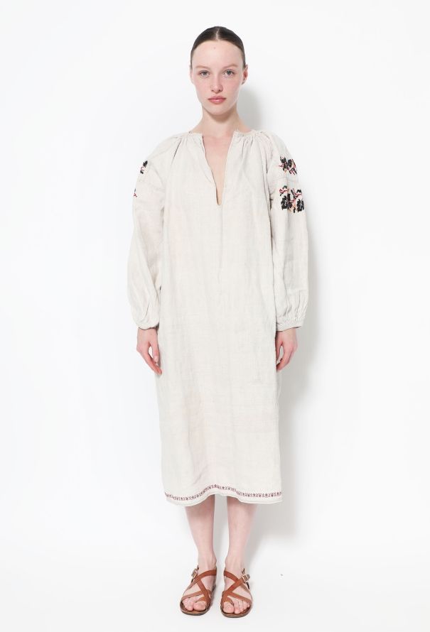 World Treasures Floral Embroidered Linen Tunic - 1