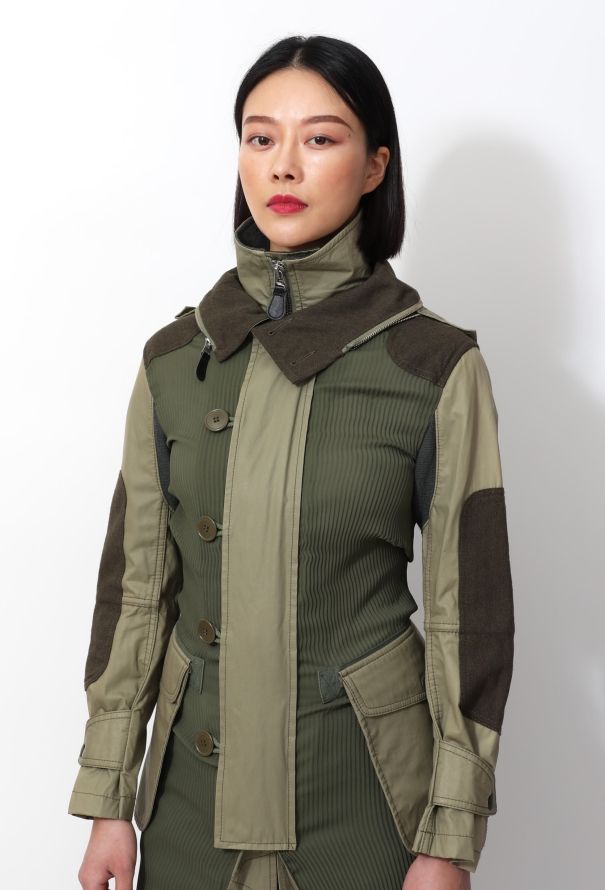 Junya Watanabe Khaki Deconstructed Trench Coat - 3