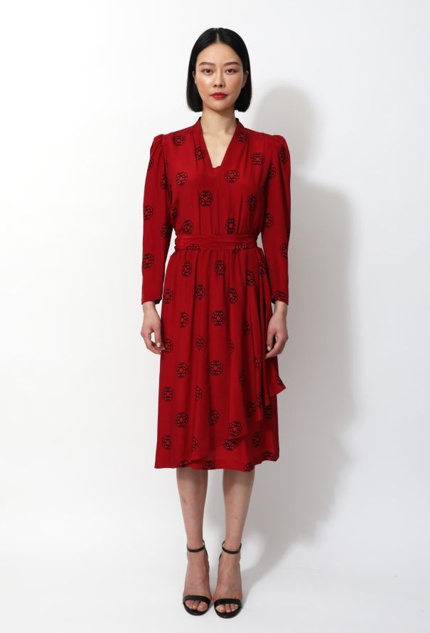 Guy Laroche '70s Graphic Belted Day Dress - 3