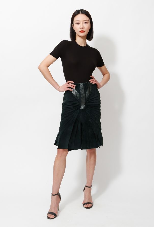 Gucci F/W 2004 Suede & Python Skirt - 1