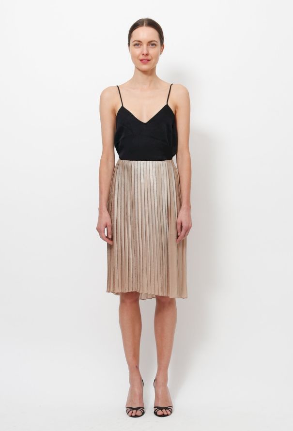 Saint Laurent Iridescent Pleated Skirt - 1