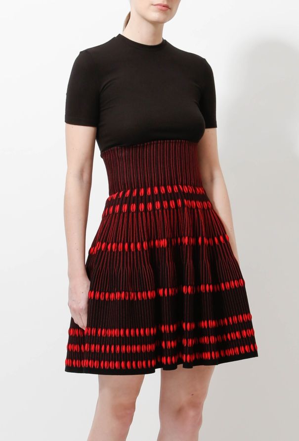 Alaïa Graphic Flared Corset Skirt - 3