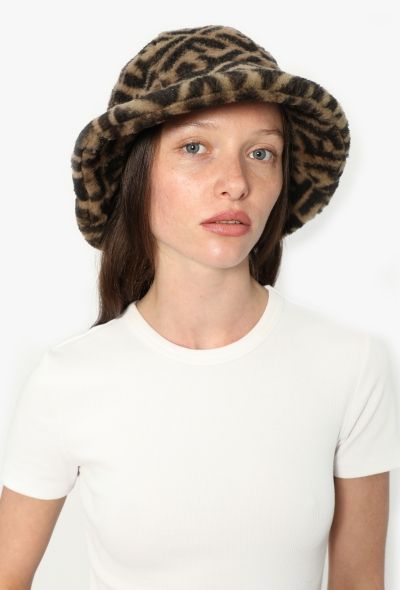 Fendi 2019 Monogram Shearling Bucket Hat - 1