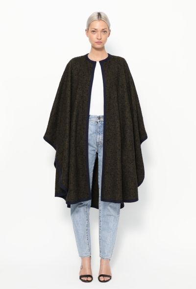 Saint Laurent '70s Woven Trim Bouclé Cape - 1
