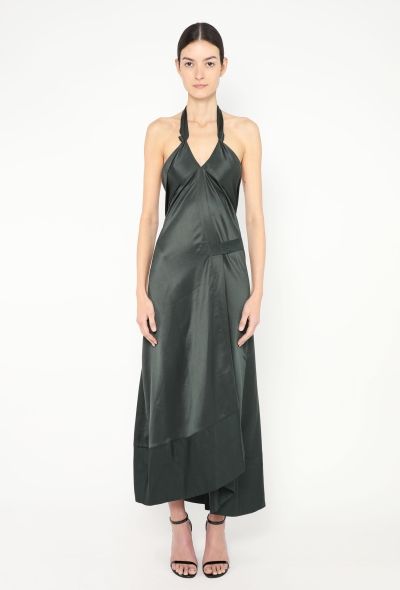 Dries Van Noten Asymmetrical Silk Halter Gown - 1