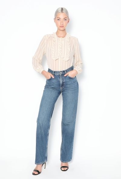 Saint Laurent Vintage Striped Lavallière Blouse - 2