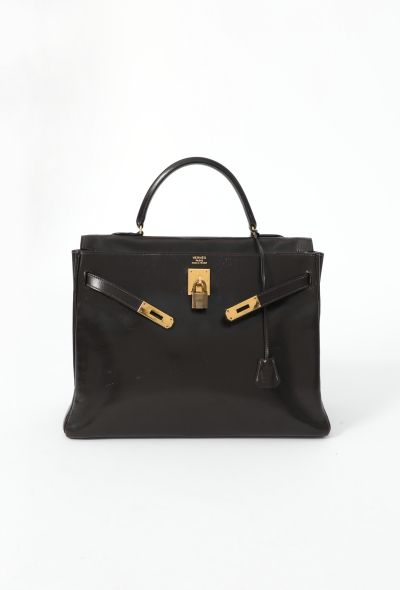 Hermès '70s Brown Box Kelly Retourné 35 - 2