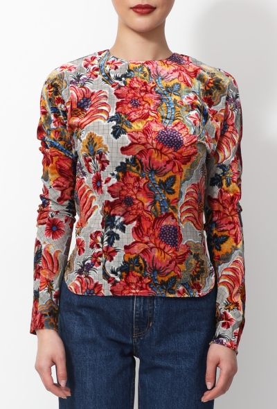 Louis Vuitton 2019 Checkered Floral Velvet Top - 1