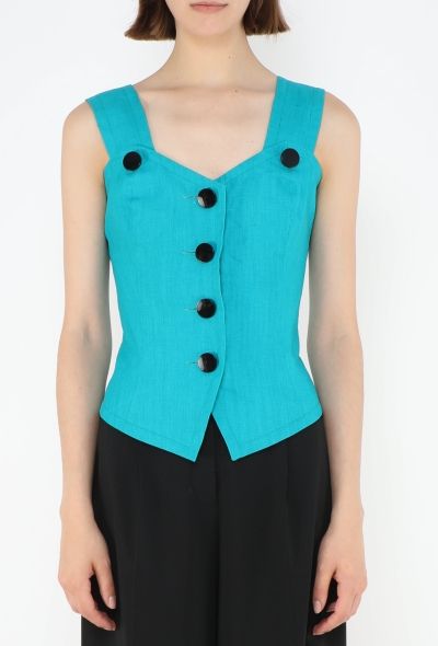 Saint Laurent '90s Linen Bustier Top - 1