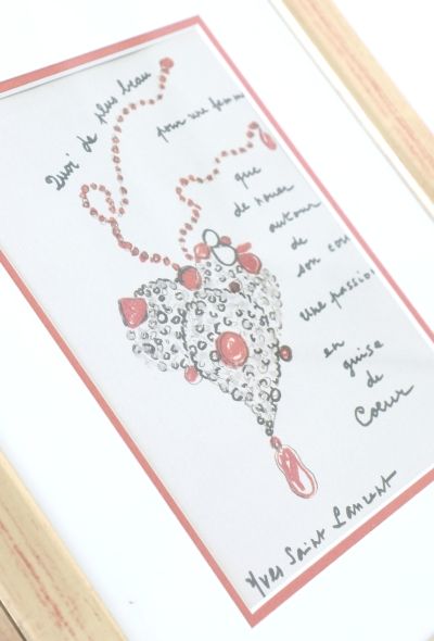 Saint Laurent RARE 1990 Cœur de YSL Lithography - 2