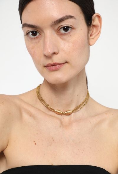 Vintage Fine Jewelry Antique 18k Yellow Gold Choker Necklace - 2