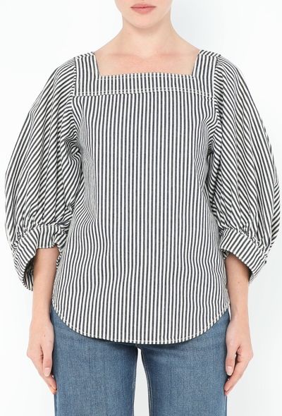 Chloé S/S 2017 Striped Denim Top - 1