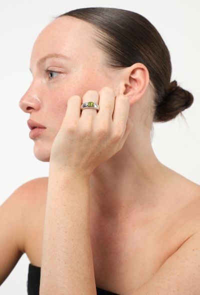 Chaumet 18K White Gold & Peridot Ring - 2
