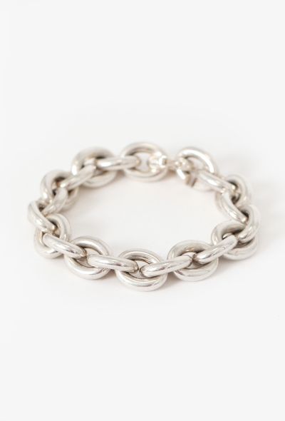 Vintage Fine Jewelry Sterling Silver Navette Chainlink Bracelet - 1