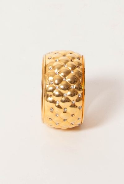 Valentino Vintage Quilted Strass Bracelet - 2