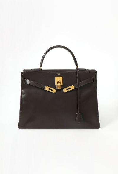Hermès '70s Brown Box Kelly Retourné 35 - 2