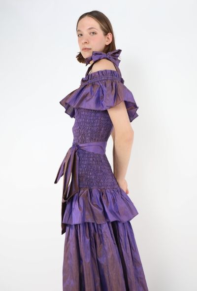 Saint Laurent 1980 Belted Ruffled Taffeta Gown - 2