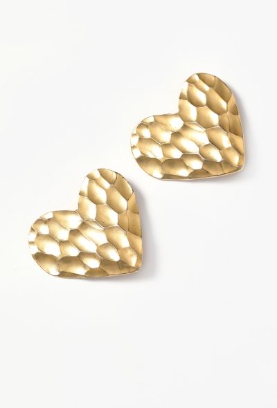Saint Laurent Early '90s Goossens' Hammered Clip Earrings - 2