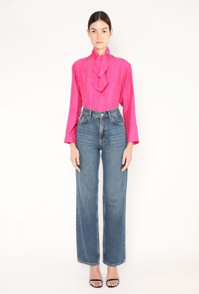 Saint Laurent Vintage Polka Dot Lavallière Blouse - 2