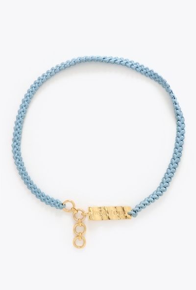 Saint Laurent 1993 Metallic Plaque Braided Belt - 1