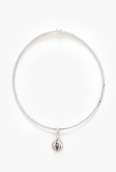 Vintage Fine Jewelry 18k White Gold & Tahitian Pearl Necklace - 1