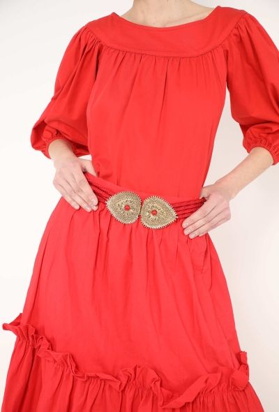 Saint Laurent F/W 1978 Gilded Cabochon Cord Belt - 1