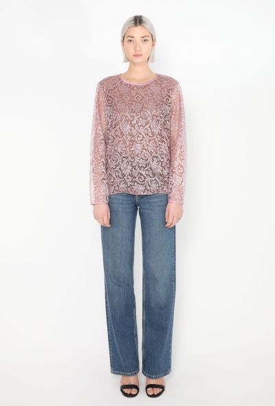 Saint Laurent Vintage Iridescent Lace Top - 2