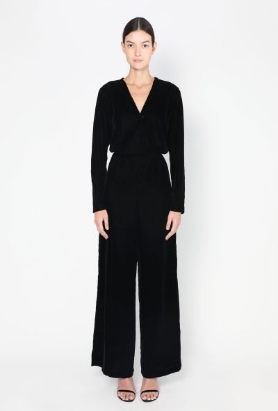 Velvet Wrap Jumpsuit - 1