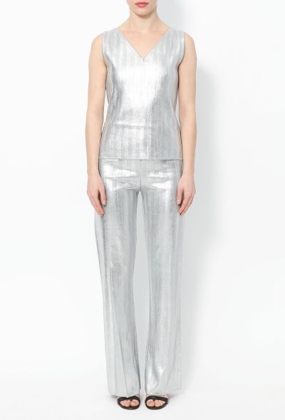 Thierry Mugler 2001 Metallic Striped Ensemble - 2