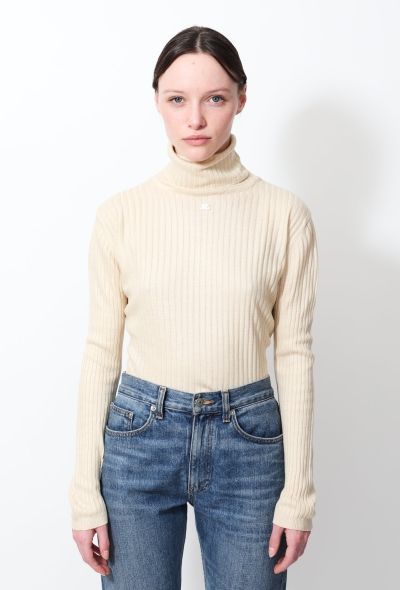 Courrèges 60s Ribbed Turtleneck Sweater - 1