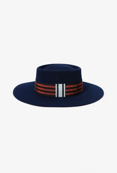 Hermès Felt Toile Ribbon Hat - 1