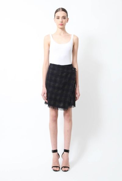 Chanel Wool Plaid Wrap Skirt - 2