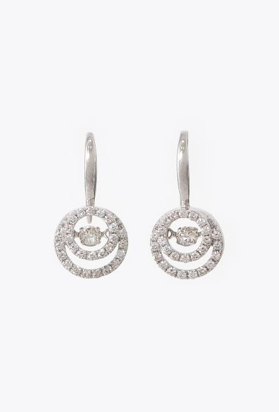Modern Fine Jewelry 14K White Gold & Diamond Earrings - 1