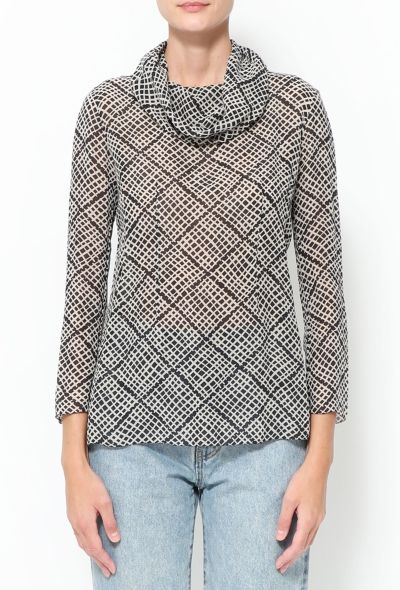 Saint Laurent F/W 2010 Checkered Silk Blouse - 1