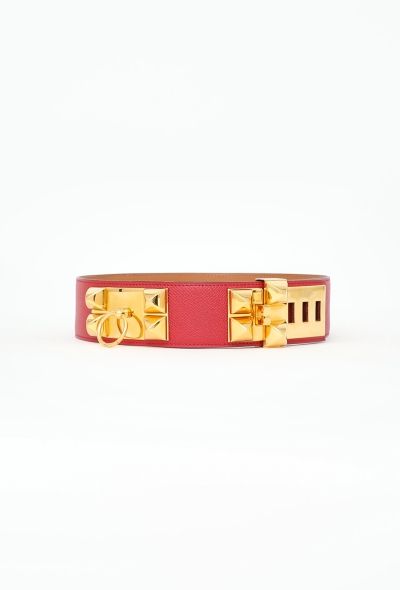 Hermès 1995 Rouge Courchevel 'Collier de Chien' Belt - 1