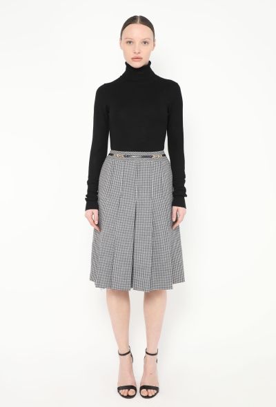 Céline '70s Triomphe Houndstooth Skirt - 1