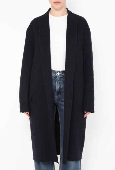 Céline Navy Cashmere Cocoon Coat - 2