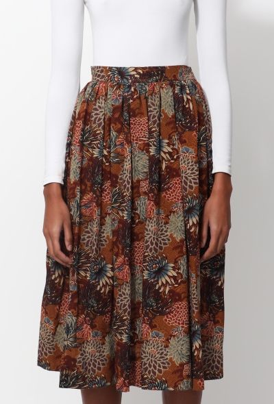 Saint Laurent 70s Floral Print Skirt - 2
