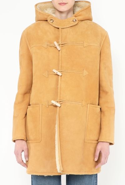 Céline 2019 Hooded Shearling-Lined Toggle Coat - 1