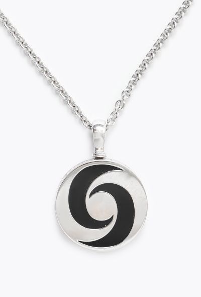Bulgari 18k White Gold, Steel & Onyx Optical Illusion Necklace - 2